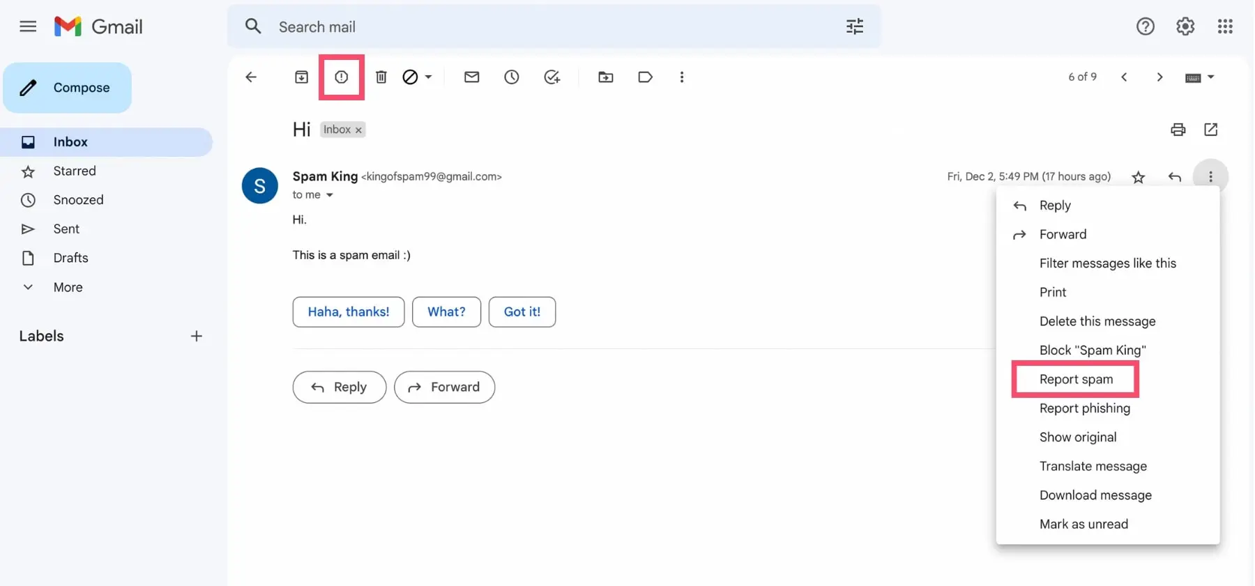 spamfilter gmail