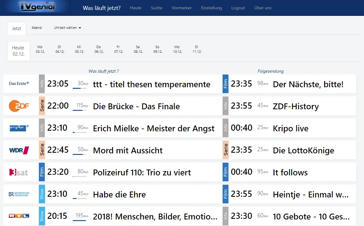 tv programm heute